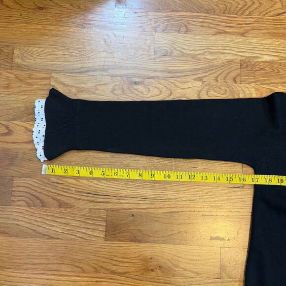 Vince Camuto Womens XS Black White Ruffle Polka Dot Trim Wednesday Addams Dress - Picture 7 of 9